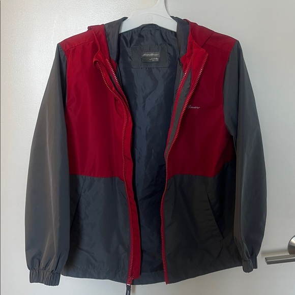 Eddie Bauer Red and Gray Hooded Jacket - Picture 2 of 6